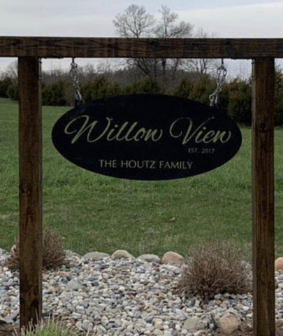 Metal Address Sign , Oval Metal Address, Personal Metal Sign, Custom Name/Address Metal Oval Metal Art Laser Cut Metal Signs Custom Gift Ideas