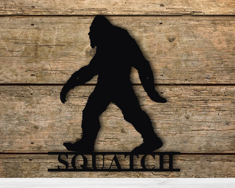 Bigfoot Personalized Metal Sign, Personalized Sasquatch Metal Sign, Custom Name Sasquatch Sign, Custom Bigfoot Sign Laser Cut Metal Signs Custom Gift Ideas