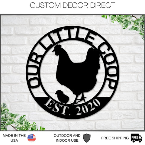 Mothers Day Gift, Personalized Mothers Day Gift, Gift For Mom, Custom Hen House Sign, Hen House Coop Sign, Our Little Coop Sign Metal Sign Laser Cut Metal Signs Custom Gift Ideas