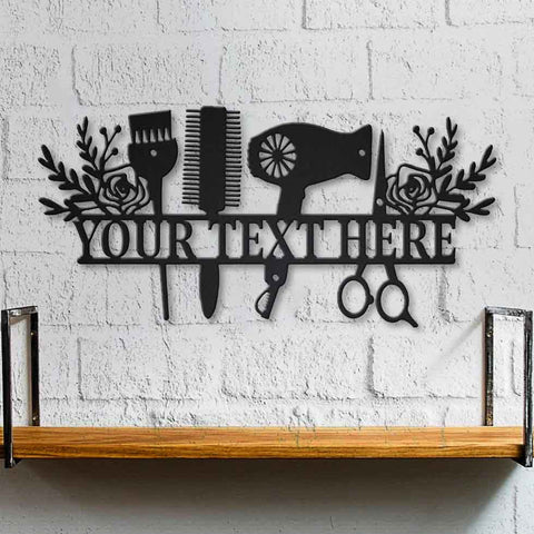 Beauty Salon Hair Stylist Personalized Metal House Sign