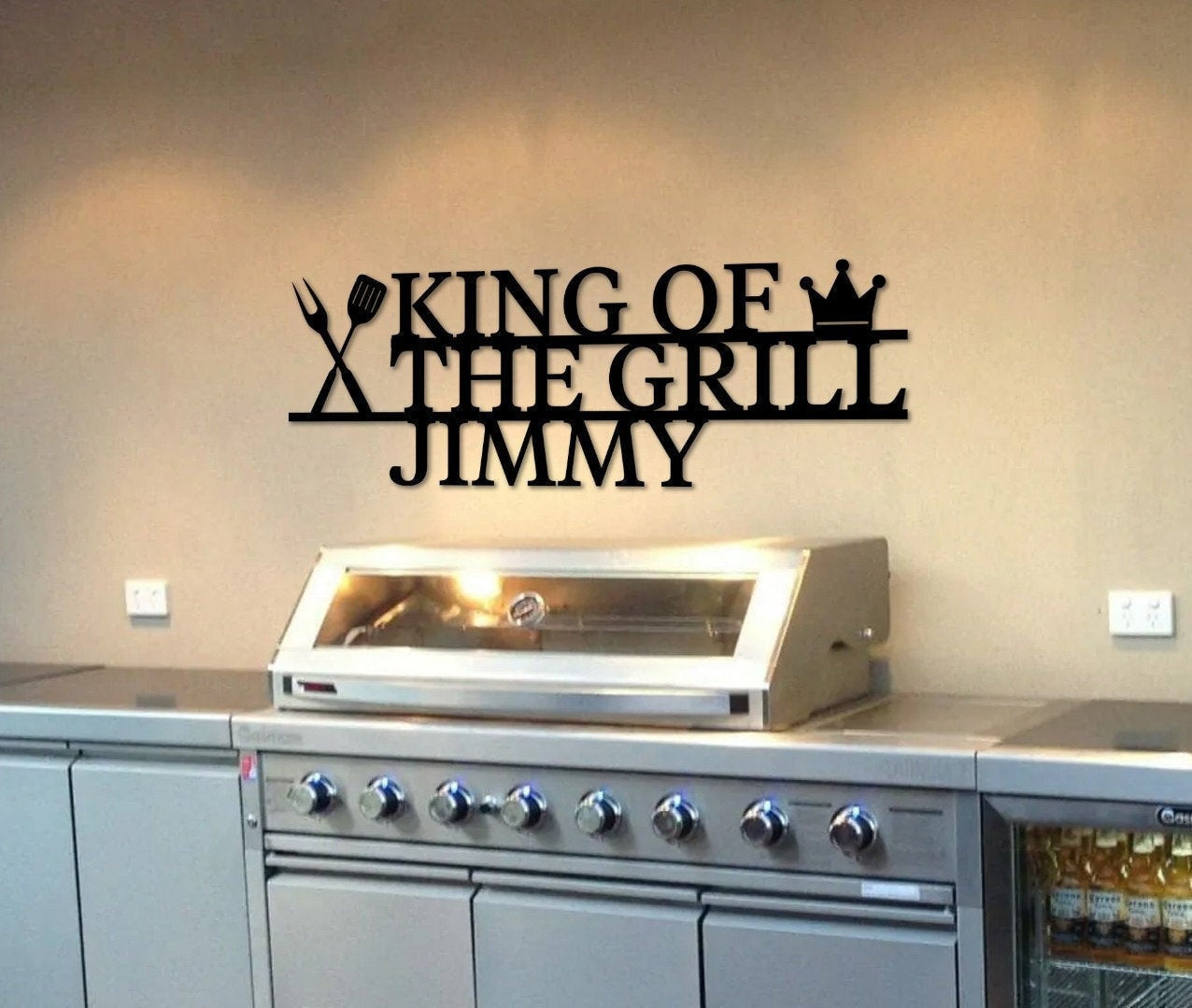 King Of The Grill Master, Personalized Metal Bbq Sign, Kitchen Metal Sign, Grill Gifts For Dad, Personalized Outdoor Metal Sign Laser Cut Metal Signs Custom Gift Ideas