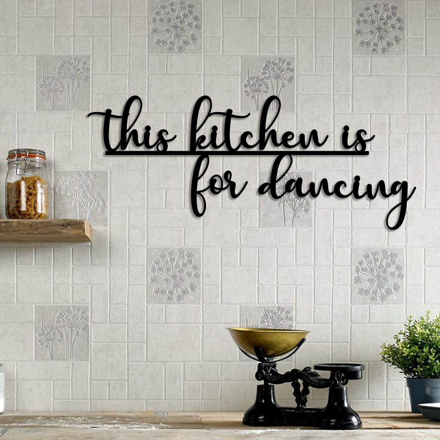 This Kitchen Is For Dancing Cooking Chef Metal Sign, Wall Hanging Gift Laser Cut Metal Signs Custom Gift Ideas