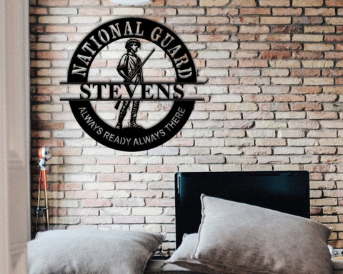 Personalized National Guard Gifts, National Guard Emblem, Personalized Metal Name Sign, Custom National Guard Name Sign, Military Retirement Laser Cut Metal Signs Custom Gift Ideas
