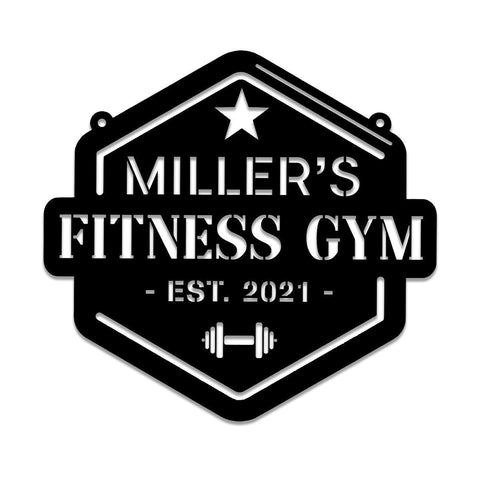 Personalized Weights Fitness Center Metal Gym Sign, Custom Cross Fit Club, Home Wall Decor, Metal Laser Cut Metal Signs Custom Gift Ideas