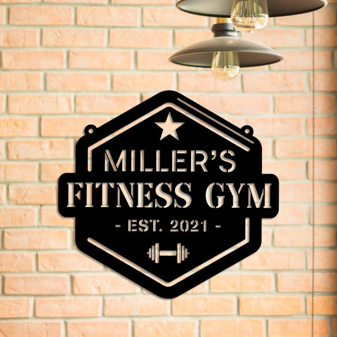 Personalized Weights Fitness Center Metal Gym Sign, Custom Cross Fit Club, Home Wall Decor, Metal Laser Cut Metal Signs Custom Gift Ideas