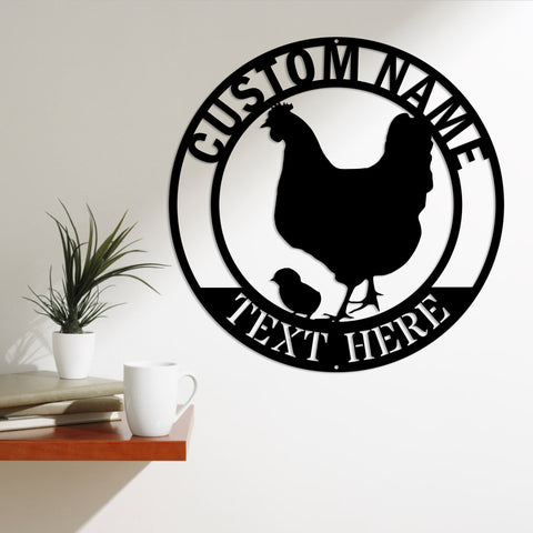 Personalized Chicken Coop Metal Sign, Hen House Sign, Chicken Farm Sign, Metal Sign Farm, Chicken Metal Sign, Family Name Sign Laser Cut Metal Signs Custom Gift Ideas