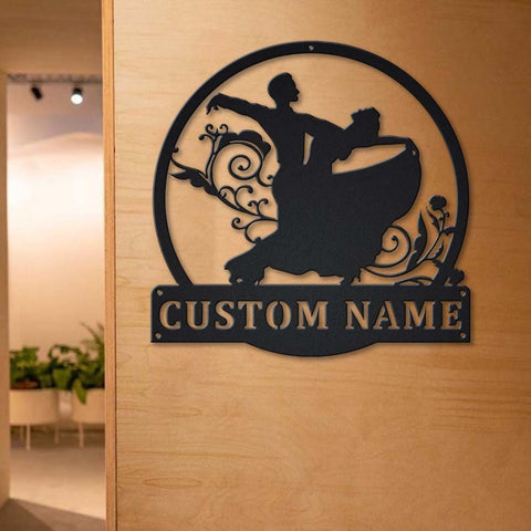 Personalized Ballroom Dancing Monogram Metal Sign Art, Custom Ballroom Dancing Metal Sign, Hobbie Gifts, Sport Gift, Birthday Gift Laser Cut Metal Signs Custom Gift Ideas