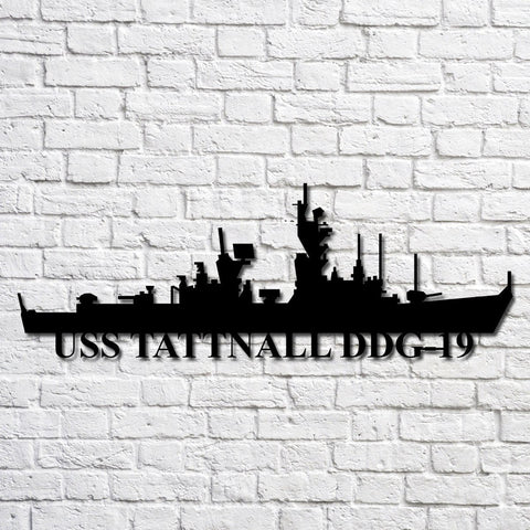 Uss Tattnall Ddg19 Navy Ship Metal Art, Gift For Navy Veteran, Navy Ships Silhouette Metal Art, Navy Home Decor Laser Cut Metal Signs Custom Gift Ideas