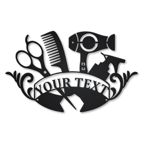 Hairstylist Beauty Salon Monogram Personalized Metal House Sign