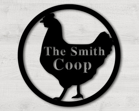 Chicken Coop Metal Sign, Custom Chicken Farm Sign, Personalized Hen House Sign, Chicken Metal Wall Art, Chicken Farmer Gift, Farmhouse Decor Laser Cut Metal Signs Custom Gift Ideas