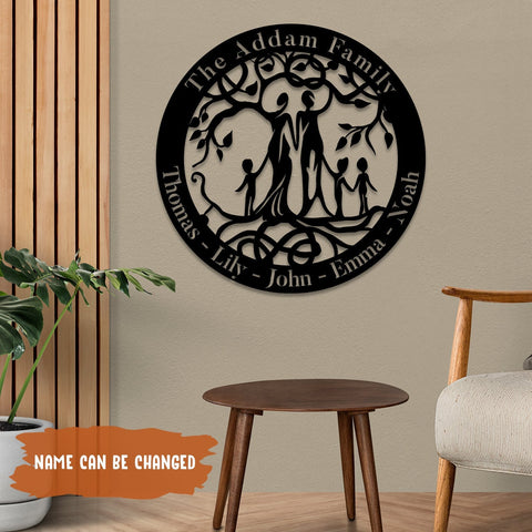 Personalized Family Tree Of Life Metal Sign, Father's Day Gift Laser Cut Metal Signs Custom Gift Ideas