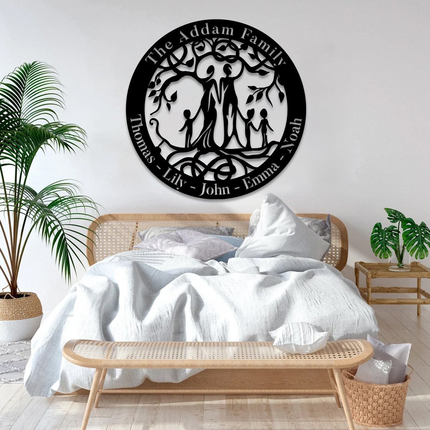 Personalized Family Tree Of Life Metal Sign, Father's Day Gift Laser Cut Metal Signs Custom Gift Ideas