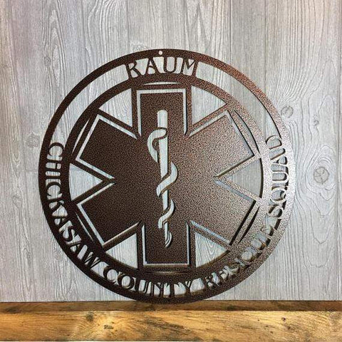 Star Of Life Paramedic Emt Sign, Cut Metal Sign, Metal Wall Art, Metal House Sign Laser Cut Metal Signs Custom Gift Ideas