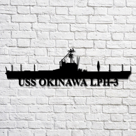 Uss Okinawa Lph3 V2 Navy Ship Metal Art, Gift For Navy Veteran, Navy Ships Silhouette Metal Art, Navy Home Decor Laser Cut Metal Signs Custom Gift Ideas