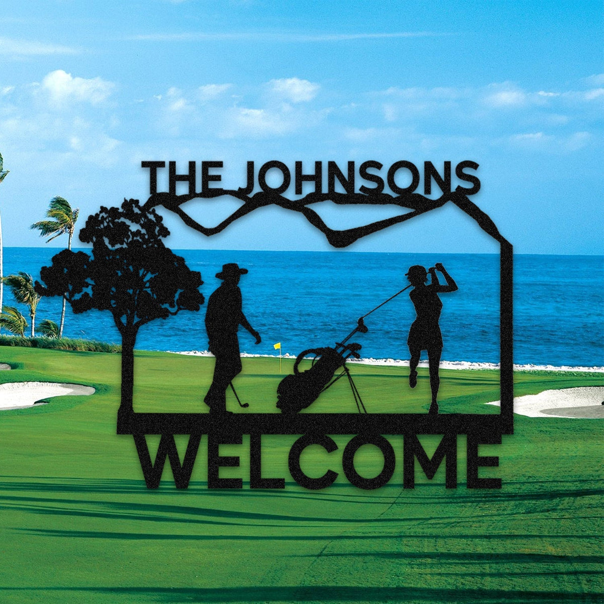 Custom Husband And Wife Golf Metal Sign, Gift For Golf Lovers Laser Cut Metal Signs Custom Gift Ideas