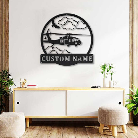 Personalized Helicopter Machine Monogram Metal Sign Art , Custom Helicopter Metal Sign, Helicopter Lover Sign Decoration For Living Room Laser Cut Metal Signs Custom Gift Ideas