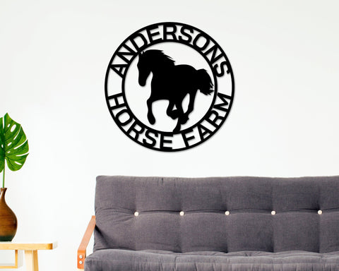 Personalized Horse Metal Sign, Horseshoe Art, Western Decor, Initial Metal Sign, Housewarming Gift, Metal Wall Art, Metal Wall Decor, Sign Laser Cut Metal Signs Custom Gift Ideas