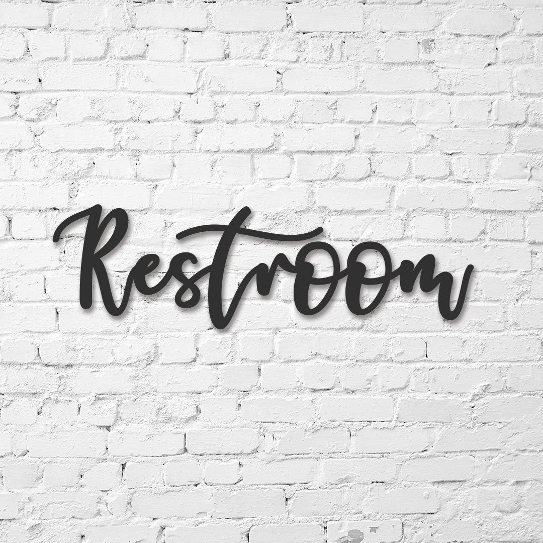 Restroom Sign, Public Restroom Sign, Custom Metal Word Sign, Business Restroom Sign, Bathroom Gender Sign, Restaurant Decor Laser Cut Metal Signs Custom Gift Ideas