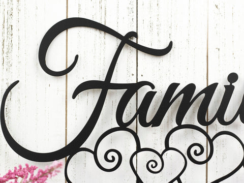 Metal Family Sign, Metal Wall Art, Metal Signs, Hanging Metal Sign Laser Cut Metal Signs Custom Gift Ideas