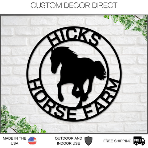 Personalized Horse Metal Sign, Horseshoe Art, Western Decor, Initial Metal Sign, Housewarming Gift, Metal Wall Art, Metal Wall Decor, Sign Laser Cut Metal Signs Custom Gift Ideas