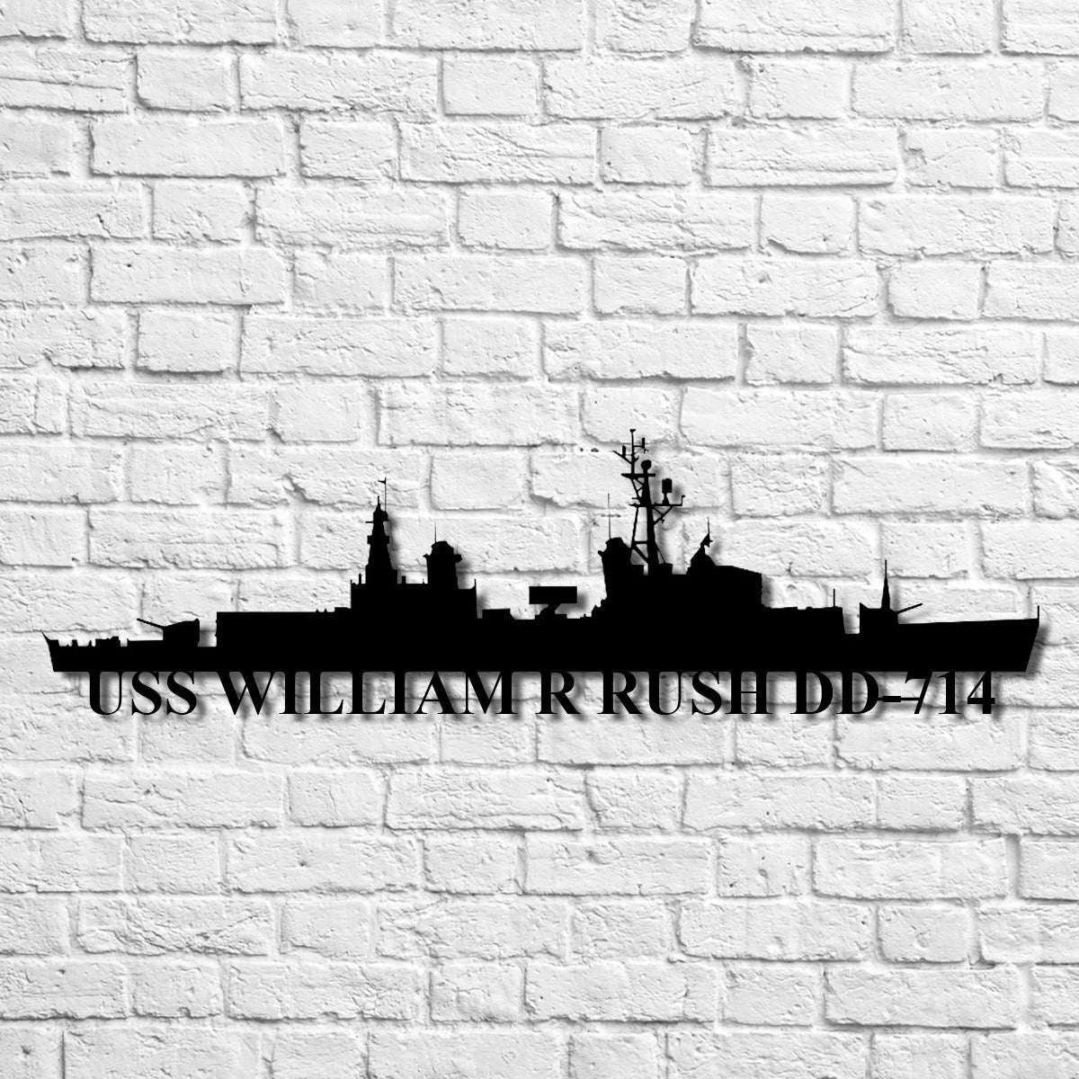 Uss William R Rush Dd714 Navy Ship Metal Art, Custom Us Navy Ship Cut Metal Sign, Gift For Navy Veteran, Navy Ships Silhouette Metal Art, Navy Home Decor Laser Cut Metal Signs Custom Gift Ideas