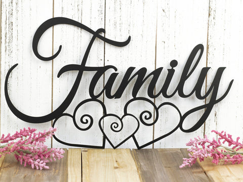 Metal Family Sign, Metal Wall Art, Metal Signs, Hanging Metal Sign Laser Cut Metal Signs Custom Gift Ideas