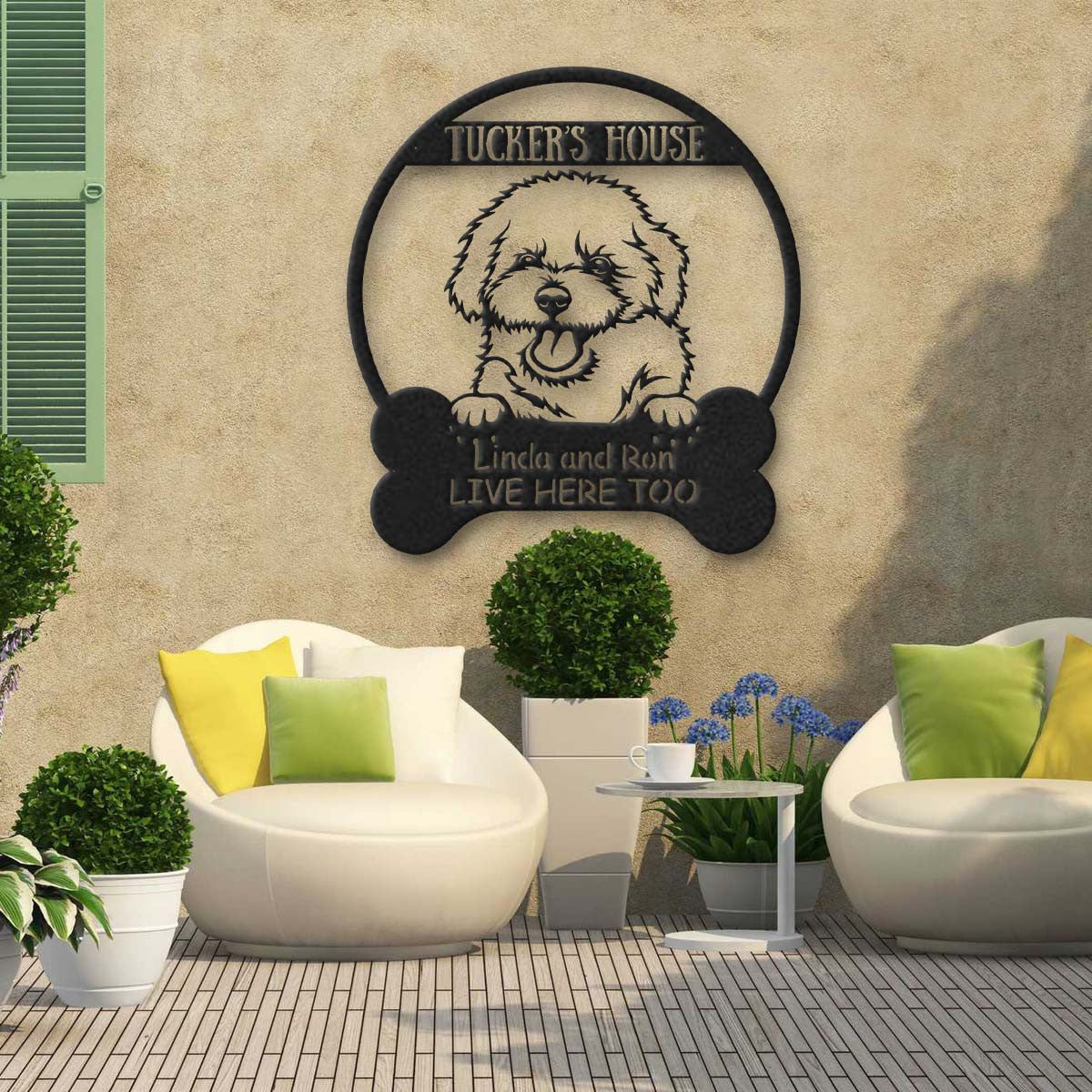 Bischon Frise Dog Lovers Funny Personalized Metal House Sign Laser Cut Metal Signs Custom Gift Ideas
