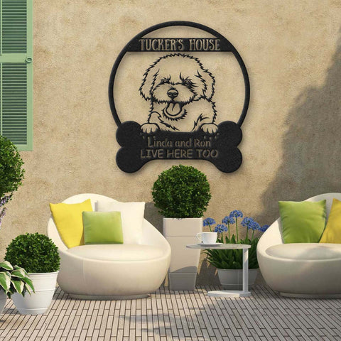 Bischon Frise Dog Lovers Funny Personalized Metal House Sign Laser Cut Metal Signs Custom Gift Ideas
