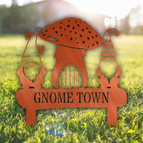 Gnome Monogram Customized Metal Signs, Custom Metal Sign, Custom Signs, Metal Sign Laser Cut Metal Signs Custom Gift Ideas