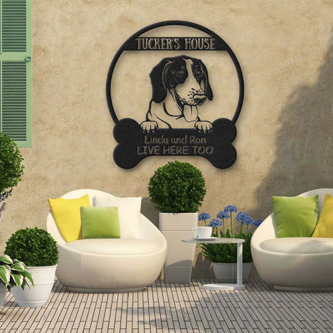 American Foxhound Dog Lovers Funny Personalized Metal House Sign Laser Cut Metal Signs Custom Gift Ideas