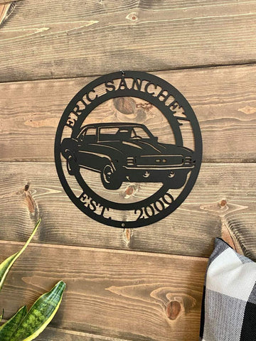 Personalized 1969 Chevrolet Camaro Sign, Cut Metal Sign, Metal Wall Art, Metal House Sign Laser Cut Metal Signs Custom Gift Ideas