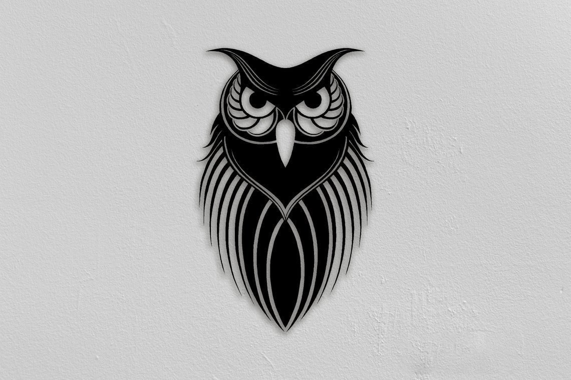 Night Owl Decor Wall Art Cut Metal Sign Laser Cut Metal Signs Custom Gift Ideas