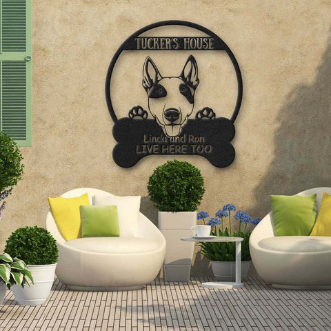 Bull Terrier Dog Lovers Funny Personalized Metal House Sign Laser Cut Metal Signs Custom Gift Ideas