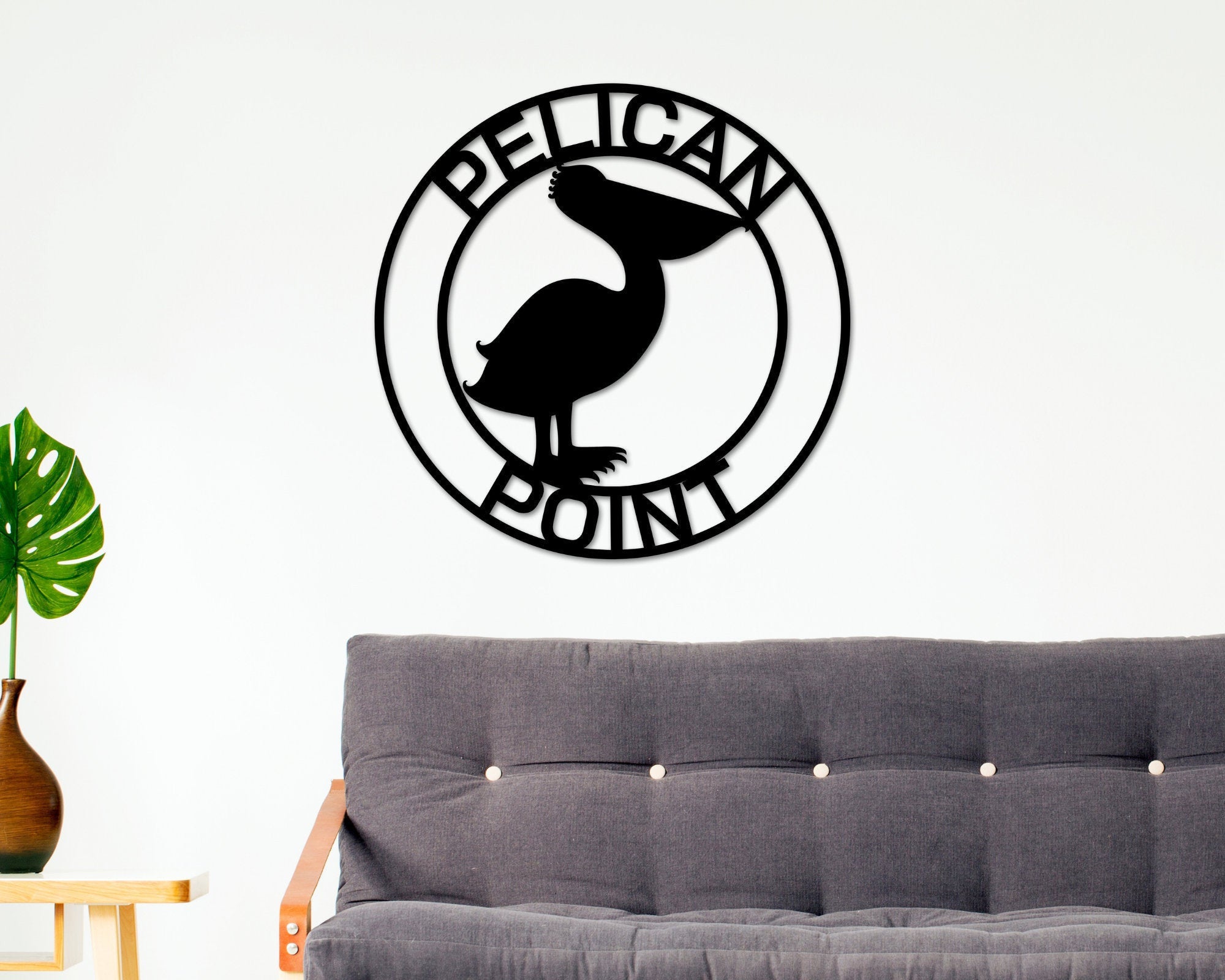 Christmas Gift, Personalized Metal Pelican Sign, Customizable Door Hanger Or Wall Art, Pelican Sign, Last Name Sign, Metal Sign, Lake Sign Laser Cut Metal Signs Custom Gift Ideas