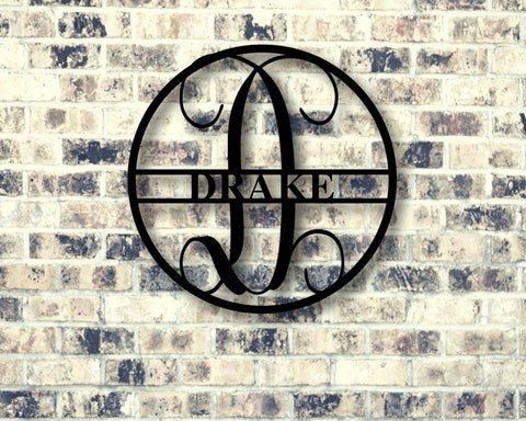 Metal Family Name Sign, Monogram Door Hanger, Last Name Sign, Family Sign, Front Door Wreaths, Door Decor, Custom Name Sign Laser Cut Metal Signs Custom Gift Ideas