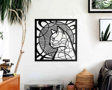 Beautiful Cat circle vintage Cut Metal Sign Laser Cut Metal Signs Custom Gift Ideas