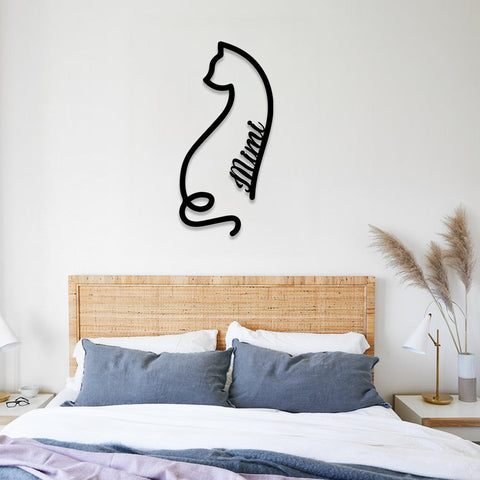 Personalized Cat Name Metal Sign, Custom Housewarming Metal Art, Wall Decor, Metal Laser Cut Metal Signs Custom Gift Ideas