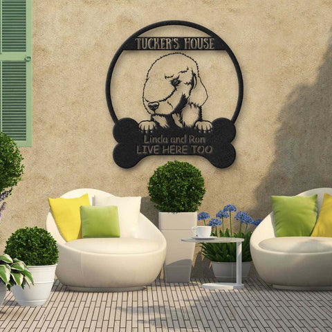 Bedlington Terrier Dog Lovers Funny Personalized Metal House Sign Laser Cut Metal Signs Custom Gift Ideas