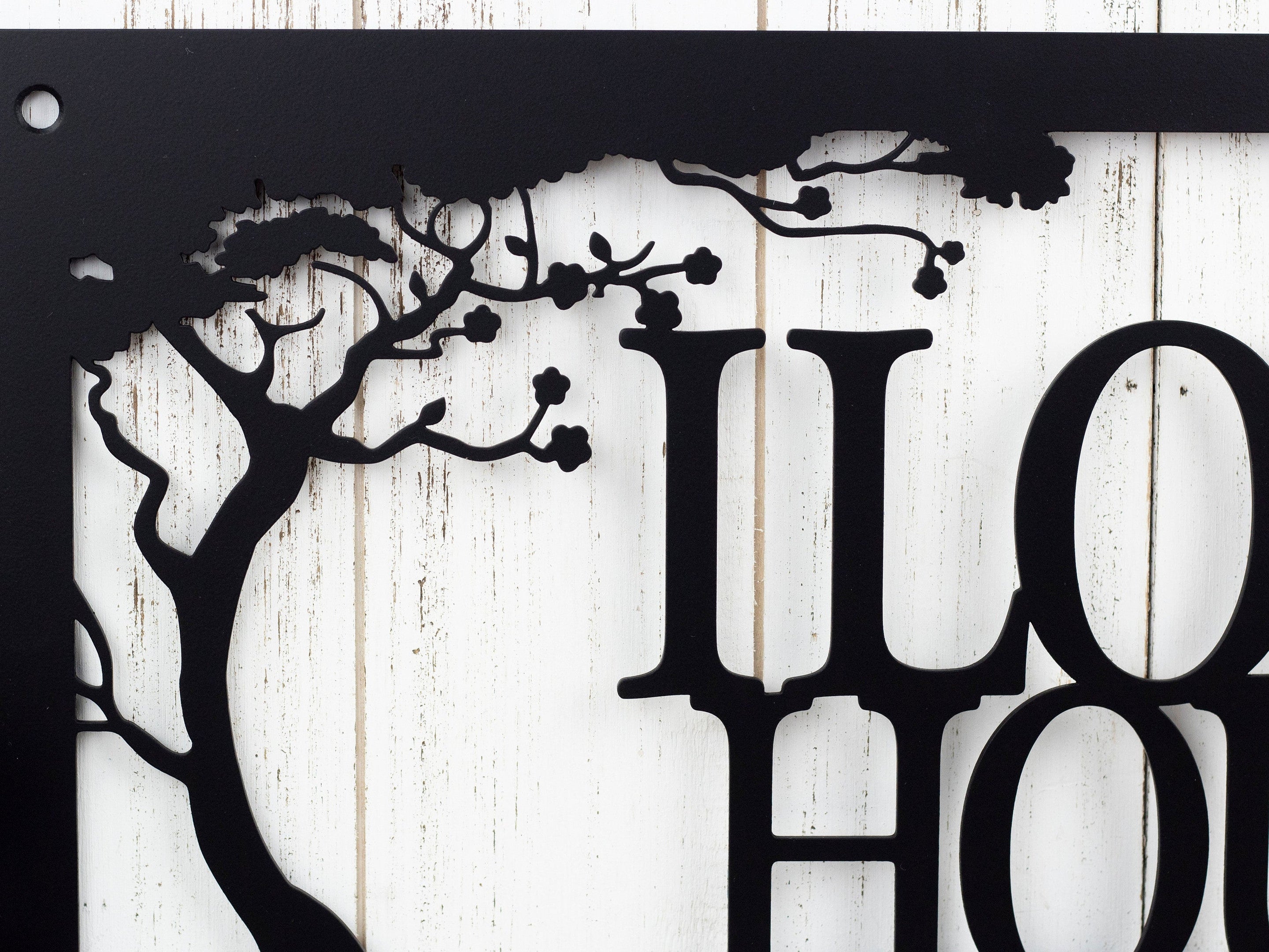 Custom Metal Sign Outdoor With Family Name For Lake House Decor With A Cherry Tree, Personalized Cabin Plaque, Laser Cut Metal Signs Custom Gift Ideas