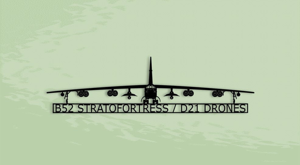 B52 Stratofortress With D21 Drones American Strategic Bomber Aircraft Metal Sign, Cut Metal Sign Wall Decor Laser Cut Metal Signs Custom Gift Ideas