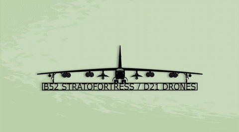 B52 Stratofortress With D21 Drones American Strategic Bomber Aircraft Metal Sign, Cut Metal Sign Wall Decor Laser Cut Metal Signs Custom Gift Ideas