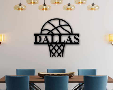 Personalized Basketball Name Sign, Custom Metal Basketball With Hoop, Sports Fan, Kids Room Wall Art, Kids Christmas Gift, Kids Birthday Laser Cut Metal Signs Custom Gift Ideas