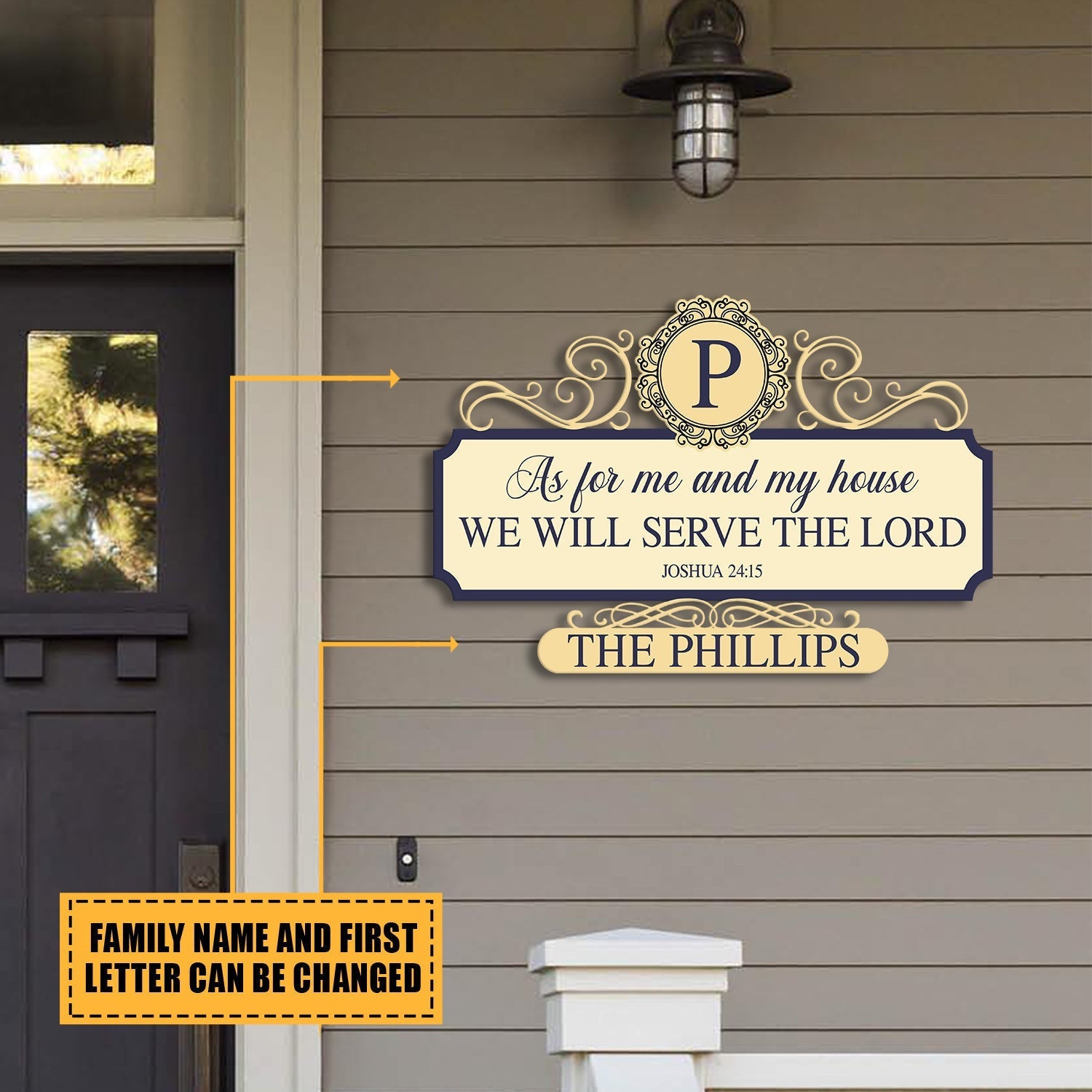 As For Me And My House We Will Serve The Lord Joshua 24:15 Jesus Christ Personalized Metal Sign, Custom God Christmas Wall Decoration Laser Cut Metal Signs Custom Gift Ideas