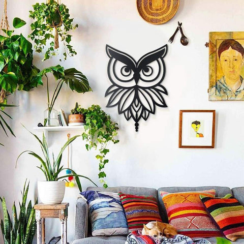Owl Boho Style Wall Art Cut Metal Sign Laser Cut Metal Signs Custom Gift Ideas