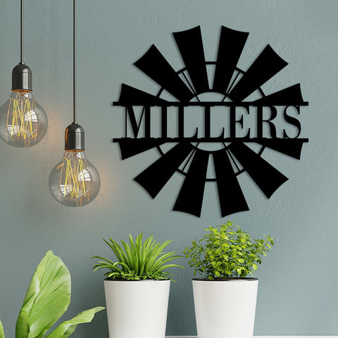 Custom Name Windmill Metal Art, Farm Decor, Gift For Farmers Laser Cut Metal Signs Custom Gift Ideas