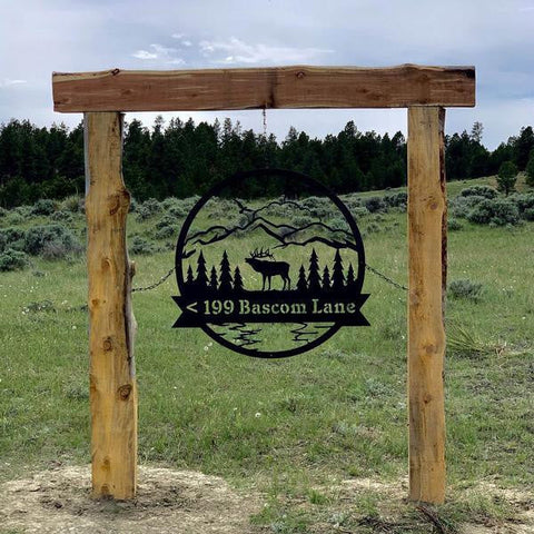 Great Outdoors Elk Monogram, Cut Metal Sign, Metal Wall Art, Metal House Sign Laser Cut Metal Signs Custom Gift Ideas