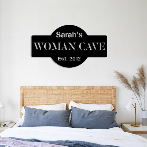 Customized Woman Cave Funny Metal Sign, She Shed Plaque, Gift For Her Laser Cut Metal Signs Custom Gift Ideas