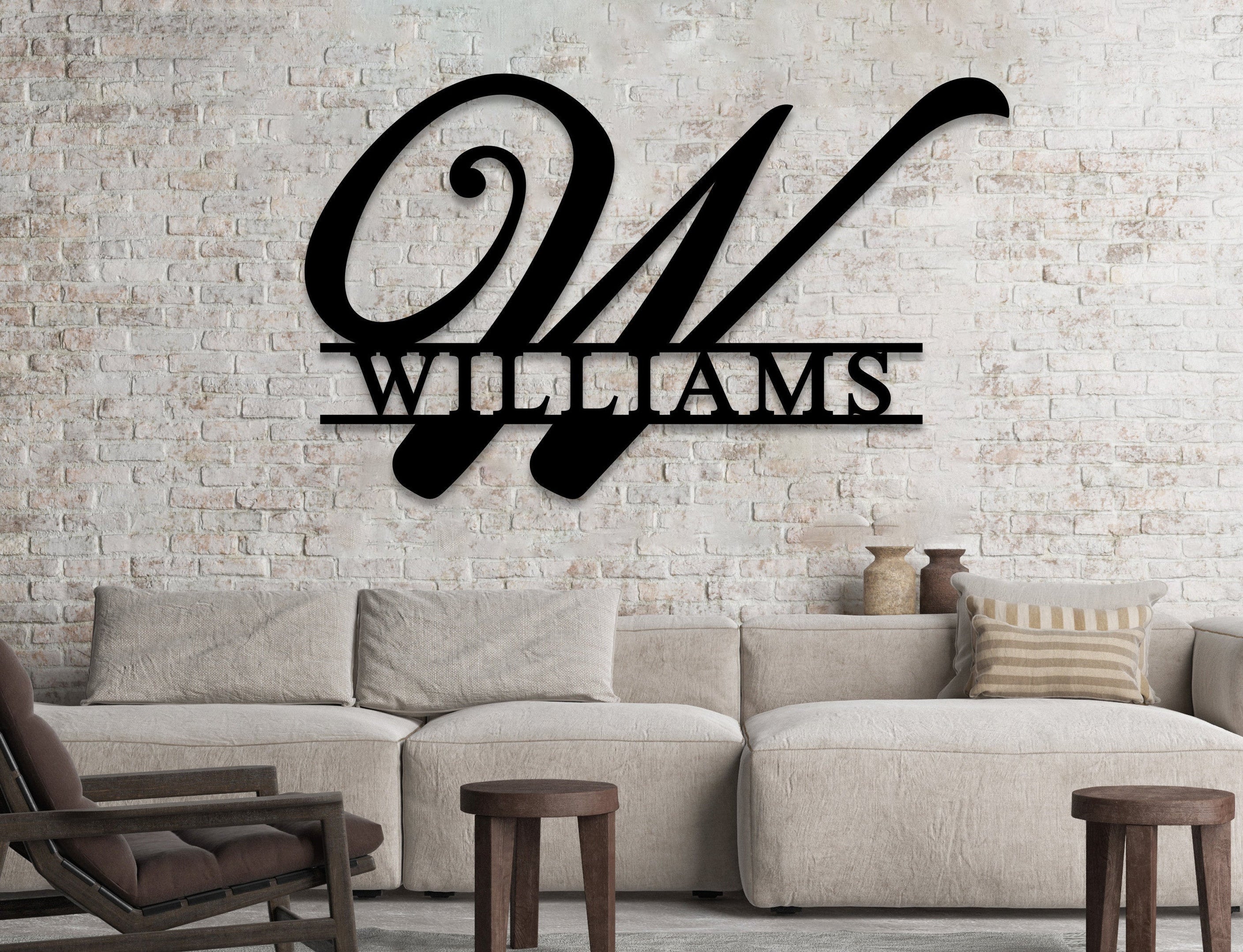 Custom Metal Name Sign, Personalized Metal Sign, Last Name Sign, Famil ...