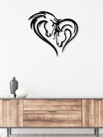 Horse Couple Heart Love Cut Metal Sign Laser Cut Metal Signs Custom Gift Ideas