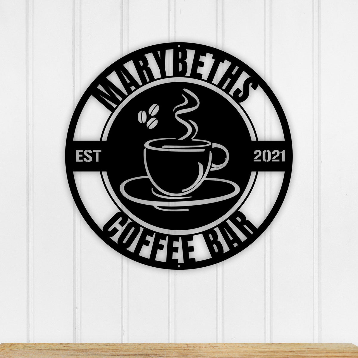 Personalized Coffee Bar Metal Sign, Coffee Bar Decor, Coffee Sign, Metal Coffee Sign, Coffee Metal Wall Art, Coffee Shop Sign, Name Sign Laser Cut Metal Signs Custom Gift Ideas